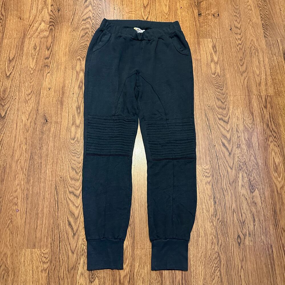 Aviator Nation Black sweatpants size L FLAWS elastic waist